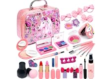 Kids Makeup Kit for Girl - Real Makeup for Kids Girls, Soft and Easy to Wash Kids Makeup Set, Non Toxic Girls Makeup Kit, 7 8