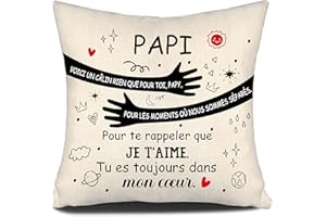 AOSUMIN Voici un câlin rien que pour toi papy pour les moments où nous sommes séparés Pour te rappeler que je t’aime Housse de coussin pour Grand-père Anniversaire Fête des Pères Cadeau de Noël (papy)