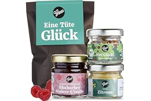 Gepp's Feinkost Wundertüte Eine Tüte Glück I Geschenkset mit Mini-Salz, Gewürzmischung & Konfitüre Rhabarber-Himbeer I Viel Erfolg Geschenkidee & Glückbringer für Prüfung, Geschenk für die Abi-Prüfung