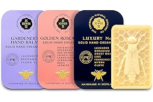 THE EDINBURGH NATURAL SKINCARE COMPANY LTD. Moisturising Solid Hand Cream Bars | For Dry & Sensitive Hands Gardeners, Golden Rosewood, Luxury No.1 | Natural Hand Cream | Luxury Gift | Cruelty Free | Edinburgh Skincare Company