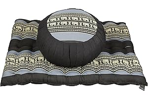 Handelsturm Meditationsset mit Füllung aus Kapok Kissenset bestehend aus Zafu Meditationskissen und Zabuton Matte für Sitzmeditation und Yoga