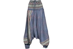 GURU SHOP GURU-SHOP, Pantalón Afgano Pantalón Harén Pantalón Harén Pantalón Pumph Pantalón Harén Pantalón Aladdin Pantalón, Blanco, Sintético, Tamaño:38, Pantalones Pluderhosen y Aladin