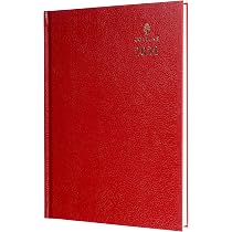 Collins Essential E-ESSA51.15-25 Agenda 2025 écologique Avec Couverture Rigide En Cuir Et Papier Recyclé Rouge Format A5 - 2
