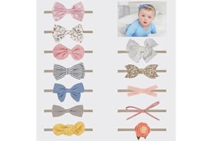 QH-SHOP Baby Stirnbänder Kinder Haarband 12 Stück Mode Haarschmuck Headband Hairband Neugeborene Dekoration Babyschmuck für Kleinkind und Baby Mädchen