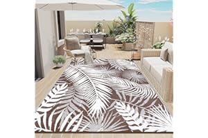 ‎ENYHOM Enyhom Große Outdoor-Teppiche für den Garten, wasserdicht, 240 x 300 cm, wendbare Outdoor-Matten, Kunststoff-Strohteppich, tragbar, faltbar, Picknick, gewebter Teppich für Wohnmobil, Terrasse