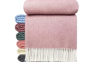 ‎STTS INTERNATIONAL STTS International Wolldecke 100% Schurwolle Wohndecke in versch. Farben 140 x 200 cm Tagesdecke Schurwolldecke Woll-Plaid Tirol (Altrosa, 140 x 200 cm)