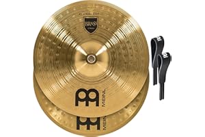 Meinl Cymbals MA-BR-13M Messing-Marschbecken im Paar inklusive Lederriemen und Pads 33 cm (13 Zoll)