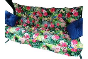 JACKKISSEN Sitzauflage Für Gartenbank | 4-TLG-Kissenset-Fuer-Schaukel | Auflagen Für Bänke | Gartenbank Auflagen | Auflage für Hollywoodschaukel Gartenbank 175cm (Madagaskar)