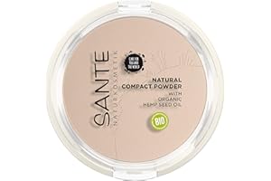 ‎SANTE NATURKOSMETIK SANTE Naturkosmetik Natural Compact Powder 01 Cool Ivory, ideal für helle Hauttöne, mattiert und fixiert langanhaltend, für einen natürlichen Glow, mit Bio-Hanfsamenöl, Vegan, 9g