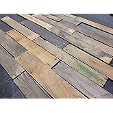 12x Geflammte Holzplanken 100x14,5x3cm - Nadelholz Deko-Bretter