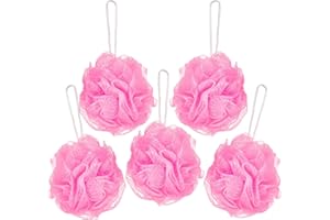 ‎BRUBAKER BRUBAKER Cosmetics - 5x Peeling- oder Massage Schwamm Badeschwamm Duschschwamm mit Aufhänger - Pink