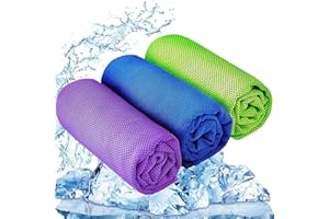 YQXCC 3 Pcs Cooling Towels | 120x30 cm | Cool Cold for Neck | Microfibre Soft Breathable Chilly | for Sports Yoga, Golf, Gym, Camping, Running & More Activities