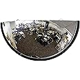 18ââ‚¬Â Acrylic Bubble Half Dome Mirror with Black Rim, Round Indoor Security Mirror for Driveway Safety Spots, Outdoor Warehouse Side View, Circular Wall Mirror for Office Use - Vision Metalizers