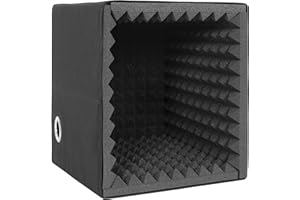 IBVIVIC Caja de grabación de voz portátil, Escudo de aislamiento para micrófono con espuma de absorción de sonido muy densa, filtro de atenuación de sonido para grabación de sonido (medio)