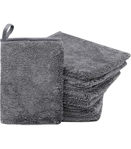 PHOGARY Lot De 8 Gants De Toilette En Microfibre Mitaines Douces En