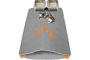 CITYLIFEHOUSE Citylife Extra Large Cat Litter Mat, 120x92 cm Double Layer Litter Tray Mat, Honeycomb Design, Waterproof and Non-Slip, Easy Cleaning, for big cat and multiple cats