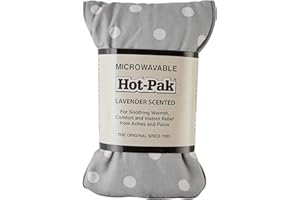Warmies Hot-Pak Grey Dots - Mochila con peso para microondas con aroma a lavanda francesa. Bolsa de trigo fría o caliente para una relajación fresca y un alivio cálido