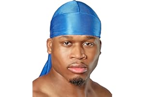 SHYNEDURAGS SHYNE Silky Durag – Bleu | Parfait pour Les Waves, Les Tresses et Les Locs | Premium Silk Du Rags pour Hommes et Femmes | Bande Longue et Large | Durag Satin Ultra Doux | Black-Owned Business
