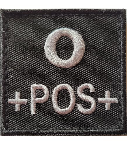 Écusson Brodé Groupe Sanguin O Négatif (O-) - Tissu Avec Bande Velcro 5x5 Cm - Pour Uniforme Police, Gendarmerie, Sécurité, Collection - 11