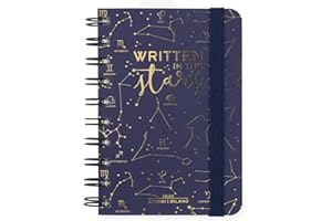 Legami - Agenda Giornaliera Spiralata Small, 12 Mesi, da Gennaio 2024 a Dicembre 2024, Planner pieghevole 2024/2025, Chiusura con Elastico, Taschina finale, Rubrica, 8,5x13 cm, Tema Stars