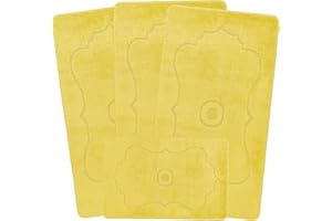 emmahome ROMANY GYPSY WASHABLE 4PCS MATS/RUGS SET, CARAVAN/MOBILE HOME TOURER SIZES, 67X120CM Hilal (Yellow)
