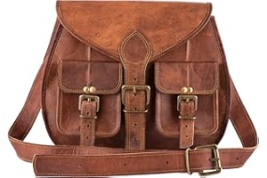 HELL BLUES Full Grain leather 13 inch Medium Crossbody Purse Satchel Shoulder Bag ~ Vintage Look Handmade Travel tote For Women