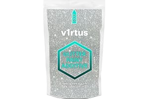 v1rtus Silver Glitter Vernice Additivo [NEW 2020] - basato 100g / 3,5 once miscelare con acqua Emulsione Vernice per Perfect Luminous verniciatura su interni o parete esterna - 100g / 3,5 once