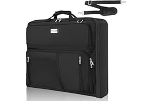 AKOZLIN Bagage de voyage sac à vêtements pliable à suspendre pour voyage d'affaires, porte-documents, sac de bureau avec bandoulière pour homme et femme, travail d'affaires, noir, Noir , 56X49X12CM,