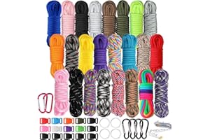 WEREWOLVES 550 Paracord Type III - Survival Paracord Bracelet Rope Kits - Tent Rope Parachute Cord Combo Crafting Kits, Many Colors of Outdoor Survival Rope - Great Gift