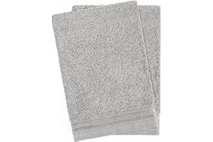 Hammetex Set of 2 Wash Mitts 15 x 22 cm, 100% Cotton with Wash Cloth, Terry Cloth, Super Fluffy Soft Quality, Durable, Light Grey