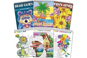 Kalysky 3 Pack Adult Colour by Numbers Colouring Book, 60 Different Designs Colouring Books for Adults Include Themes of Landsapce Flowers Animals, A4 Perforted Paper