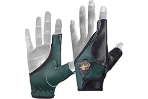 DASKZ LEATHERS Premium Leather Archery Glove for Left Hand | 100% Genuine Leather | Blue, Green, Red | Finger Protection for Precision Shooting | Comfortable, Durable, Adjustable Fit