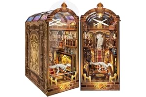 Quanquer DIY Book Nook con protección contra el Polvo y luz LED 3D de Madera Booknook, Rompecabezas de Madera 3D Booknok Navidad Halloween cumpleaños Ideas para 14 años (museos)