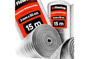 GENERISCH HEIZKÖRPER REFLEXIONSFOLIE 15 M X 0,5 M ISOLIERFOLIE WANDISOLIERUNG REFLEXIONSPLATTE FLOWTOP Reflektionsfolie Isoliermatten 3 mm Thermomatte Alufolie Isolierung Dämmfolie Metallisch