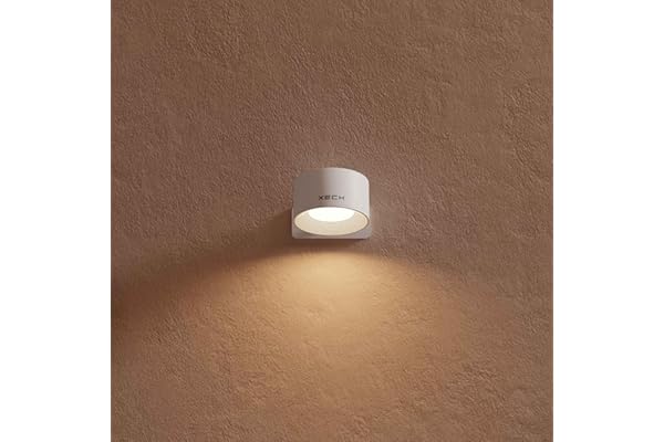 Xech Rechargeable Magnetic Wall Light | Stick-On or Screw Mount | Touch Control LED Lamp | 3 Brightness Levels | USB-C Warm W
