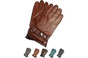 AKAROA ESTD 2019 Lederhandschuhe Herren RON, Touchscreen Funktion, italienisches Leder, recyceltes Strickfutter aus 50% Kaschmir und 50% Wolle, 5 Größen S - XXL