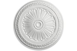 DECOSA Rosace Donatella Ø 32 cm - polystyrène - blanc - 1 pièce
