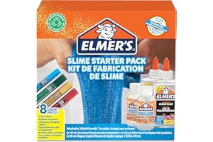 Elmer's Kit di Base per Slime con Colla Trasparente e Glitterata, Penne con Liquido Magico Attivatore di Slime, Confezione da 8