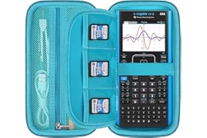 Elonbo Hard Travel Case für Texas Instruments TI-Nspire CX II CAS/CX II/CX CAS Farbgrafikrechner, Extra Zip Tasche passt Ladekabel, Ladegerät, Handbuch, Grün