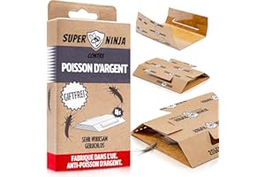 Super Ninja Piège à Poissons d’Argent - 4 Pièces, Anti Poisson d’Argent avec Attractif Intégré, Inodore et Non Toxique, Trappes pour Salles de Bain, Cuisines et sous-sols –Jusqu’à 3 Mois d’Efficacité