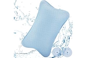 Collazoey Badewannenkissen,Badekissen für Badewanne,mit 2 starken Saugnäpfen,für festen Halt Ergonomisches Spa-Badewannenkissen,Kissen für optimale Nacken Entspannung (Blau)