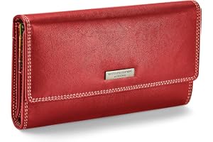 Woodland Leathers 100% Genuine Leather Ladies Purse and Wallet for Women, Multi Card Holder RFID Blocking Purses for Women with Coin Zipper Pocket and Cash Compartment.