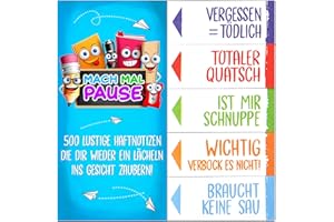 ‎MACH MAL PAUSE MACH MAL PAUSE® 500x Lustige Haftnotizen - die bunten Klebezettel (10x50 Blatt) sind das Geschenk für Studenten Kollegen u. Schüler - die Sticky Notes zum lernen u. markieren für Schule Uni Büro