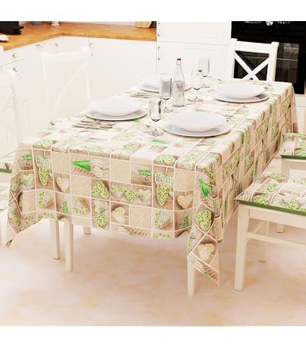 PETTI Artigiani Italiani - Stain Resistant Rectangular Tablecloth Kitchen Table Cover Grey Bow Design X12 Seater (140 X 240 Cm) 100% Made In Italy - 9