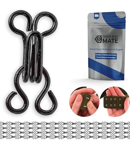 12 Pezzi Ganci E Occhielli Per Cucito - In Acciaio Inossidabile, 3 Misure (12.5, 14, 17 Mm) Per Reggiseni, Abiti, Fai-Da-Te