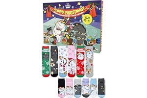 United Labels Pummel & Friends kalendarz adwentowy z 12 parami skarpet dla kobiet, rozmiar 35-41, kalendarz z trampkami i długimi skarpetami, kalendarz bożonarodzeniowy na prezent