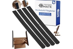 YOUR DAY MATE Filcowe ślizgacze do wysokiego krzesełka, 1 zestaw, kompatybilne z wysokim krzesełkiem TRIPP TRAPP, w kolorze Czarnym, do przyklejenia, rozmiar 486 x 22 mm na nogę