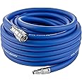 Poppstar Compressed air line Hose 15 m (Hybrid PVC Polymer, Euro Standard Quick couplings, up to 300 PSI), Compressor 3/8" air Hose, Blue