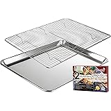 KITCHENATICS Set Teglia e Griglia di Raffreddamento: Vassoio da Forno per Cuocere e Arrostire + Griglia per Raffreddare gli A