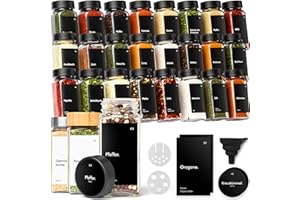 KIVY Gewürzgläser mit Streueinsatz [24x 120ml] + 240 Wasserfeste Etiketten - Luftdichte Gewürzgläser Eckig - Gewürzstreuer Glas - Spice Jars Set - Gewürzbehälter Leer - Gewürzdosen Schwarz